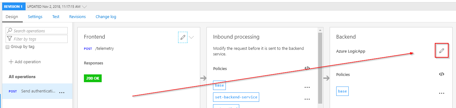 Open the backend configuration