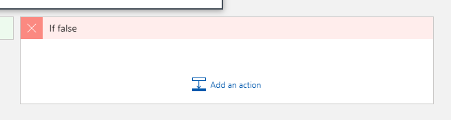 Action tree if condition evaluates to false