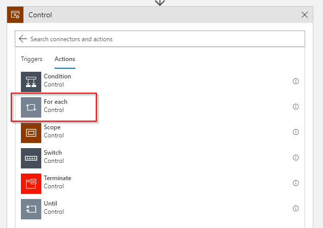 Add For each control
