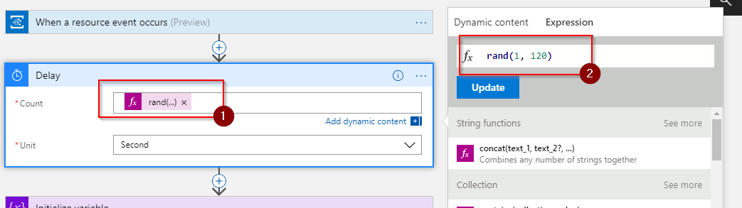 Delay configuration