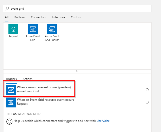 Add Azure Event Grid trigger