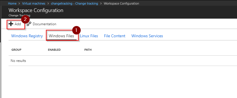 Change Tracking configuration