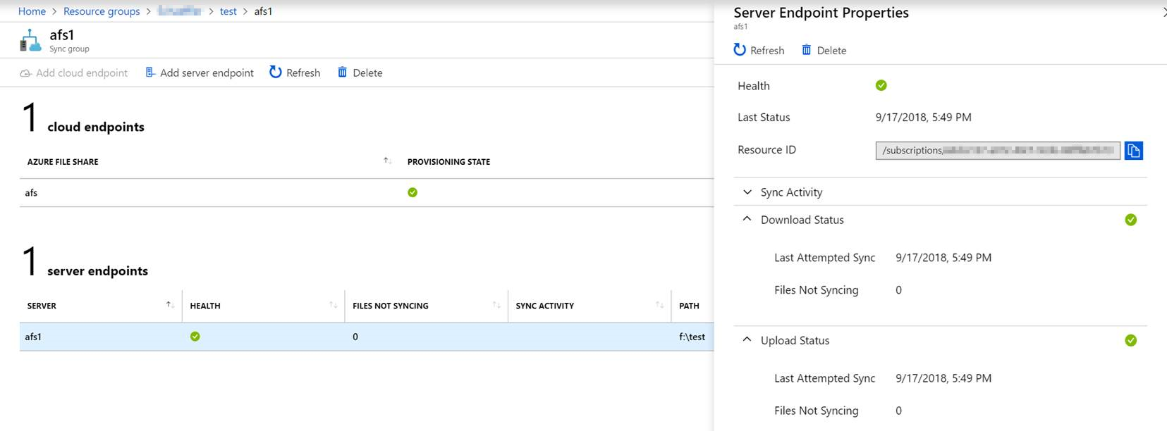 Functioning server endpoint in Sync Group