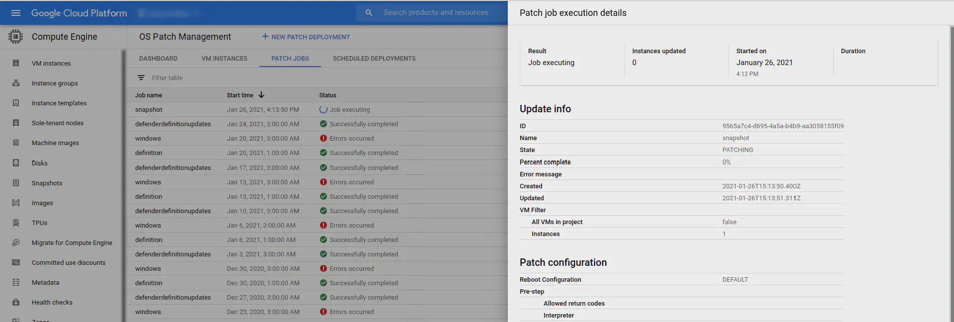 Create disk clone before patching VMs with VM Manager