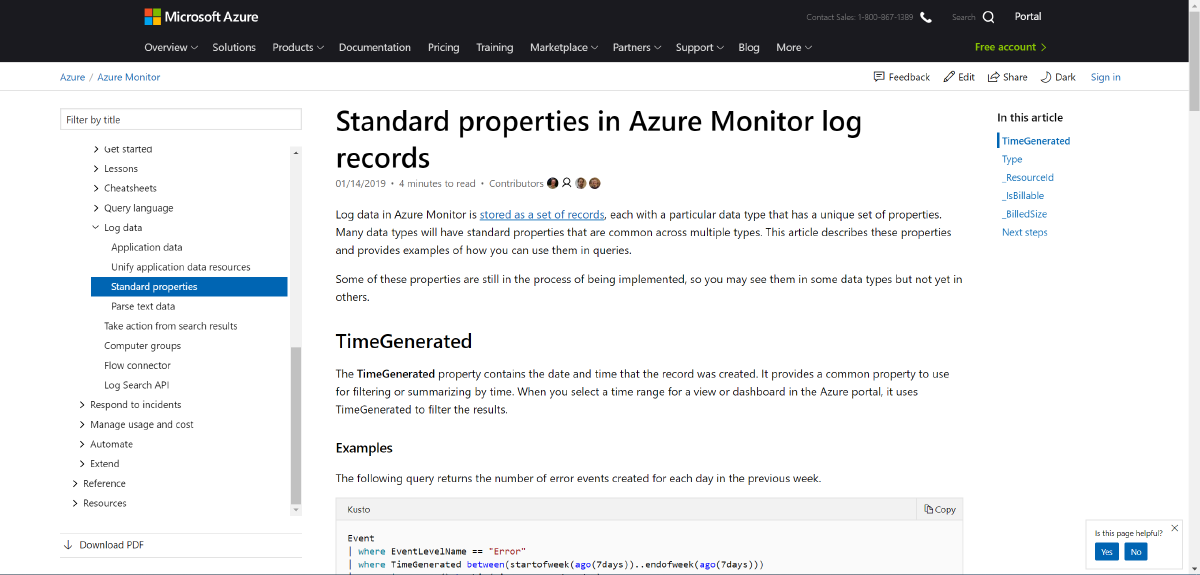 Data and cost estimation for Log Analytics