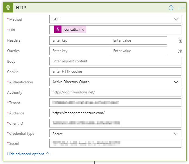 HTTP configuration