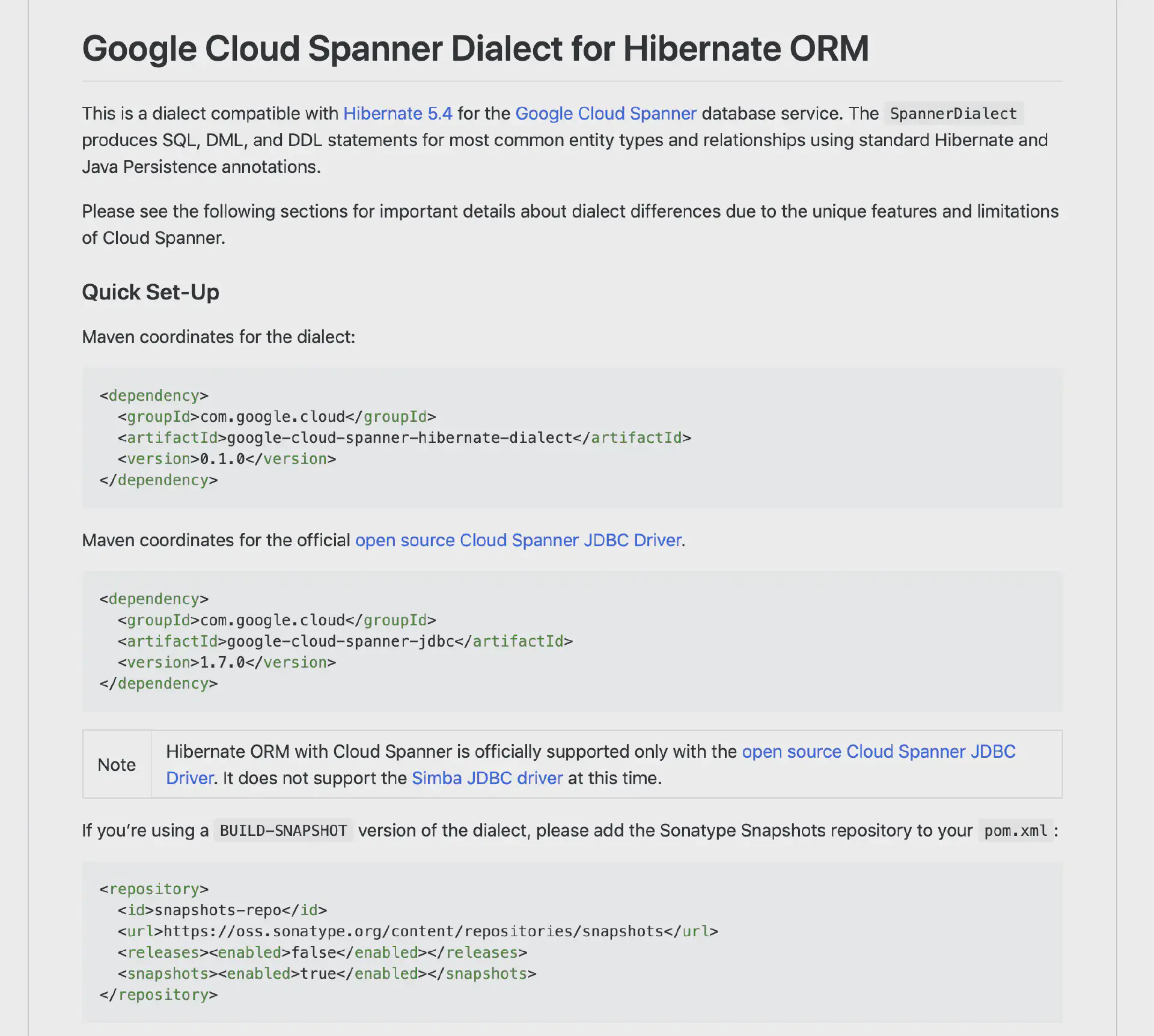 Hibernate ORM with Cloud Spanner