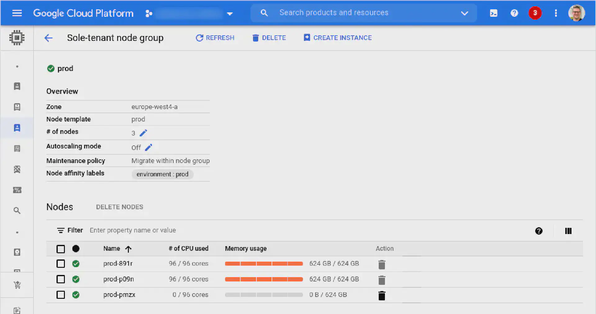 Manually re-balance VMs on sole-tenant nodes with "Migrate within node group" maintenance policy set