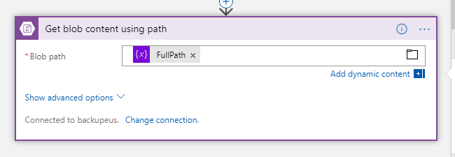 Get blob content using path configuration