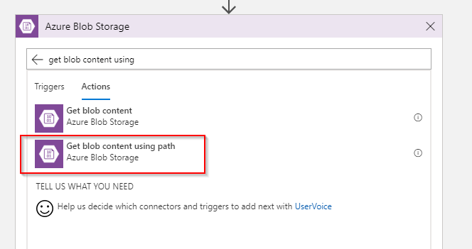 Add get blob content using path action