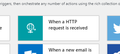 Select When a HTTP request is received template