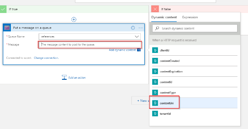 Select the Queue and the contentUri