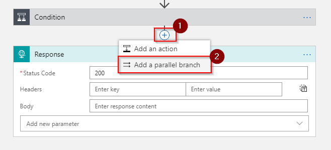 Add a prallel branch between Condition and Response