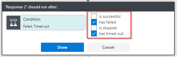 Select *has failed *and has timed out