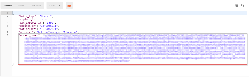 Response with a access token