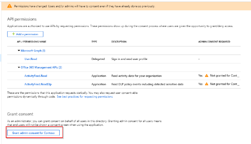 Hit Grant admin consent for 