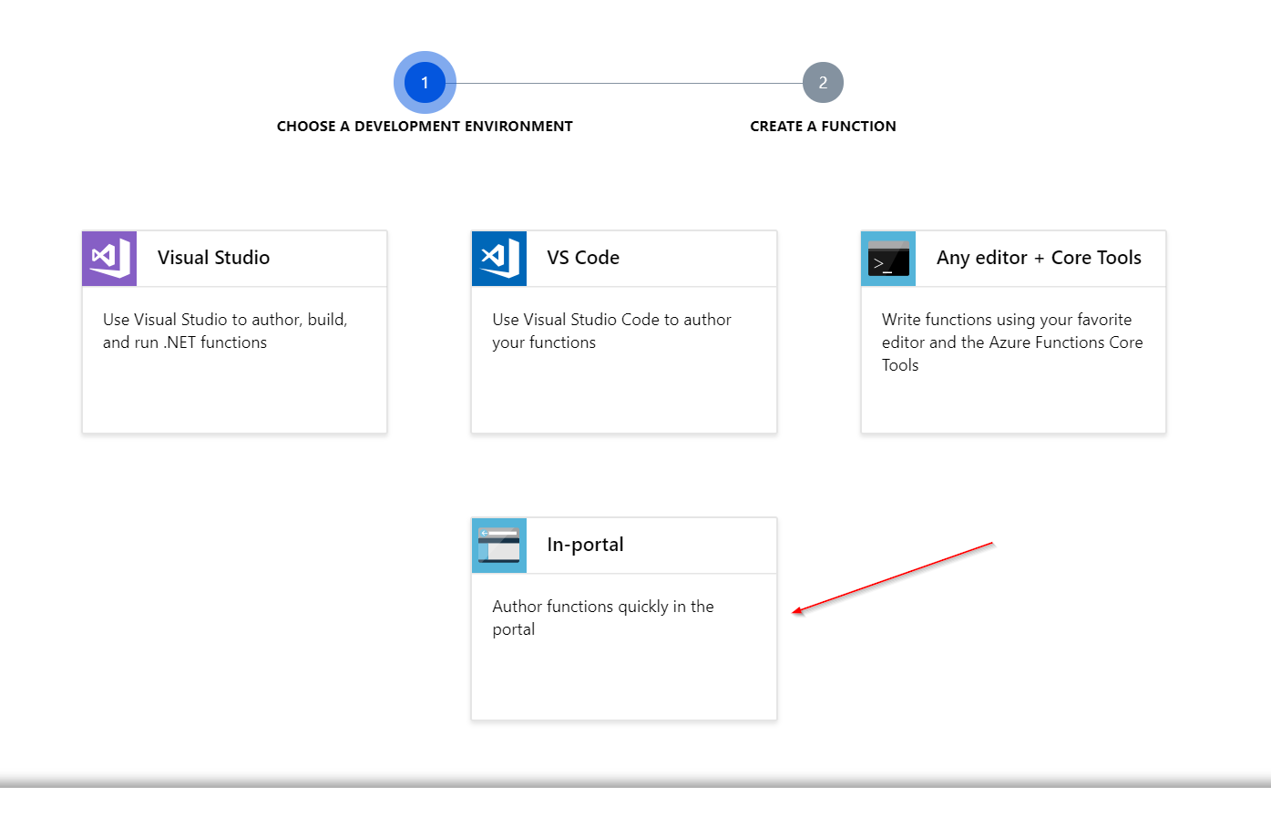 Select In-portal and hit Continue