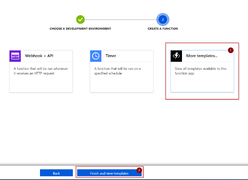 Select More templates&mldr; and click Finish and view templates