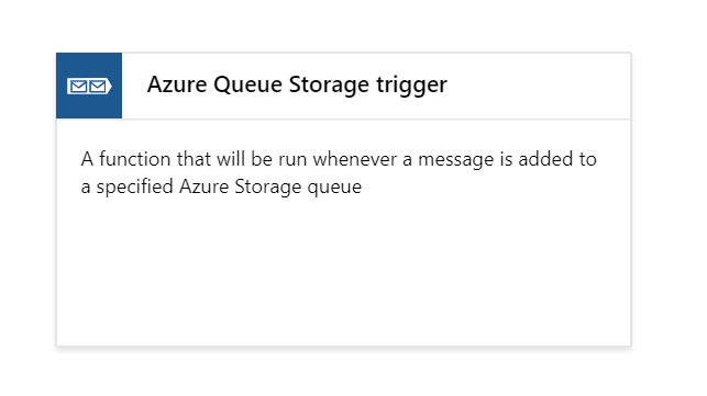 Select the Azure Queue Storage trigger