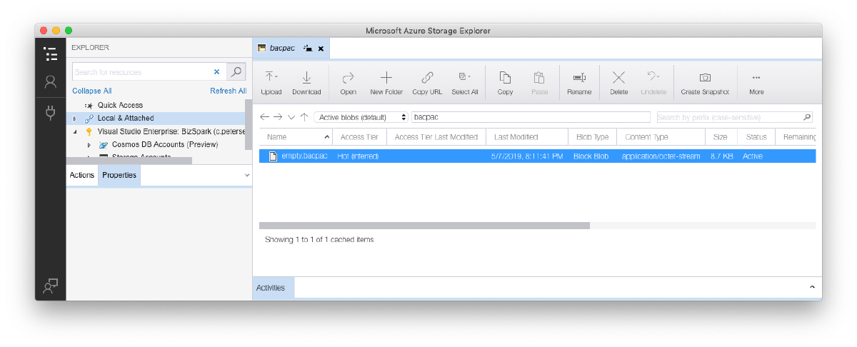 Remove data from BACPAC file