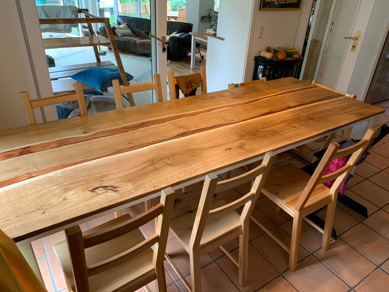 Oak epoxy resin dinner table