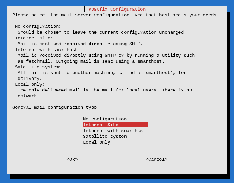 Postfix mode setting