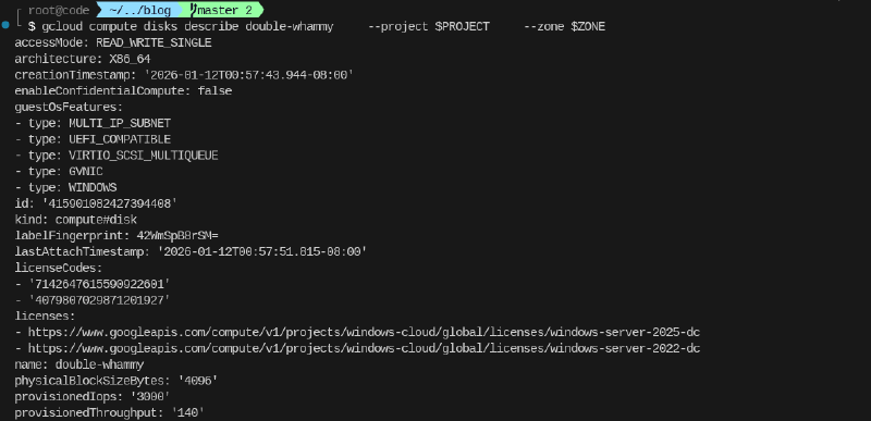 License appended to the disk