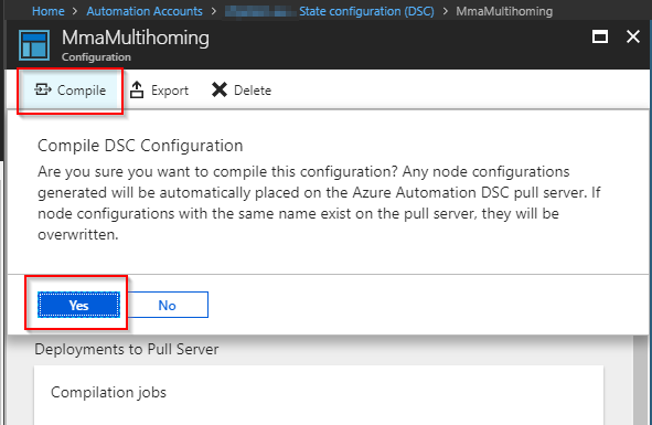 Compile configuration